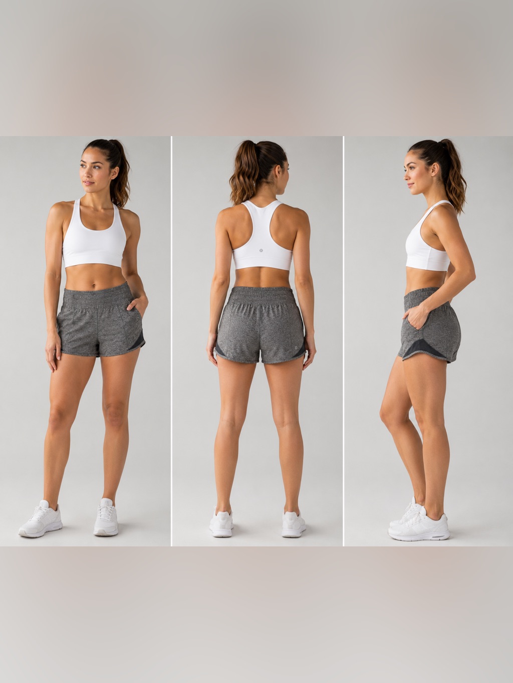 Lululemon Gray Lined Running Shorts Size 4